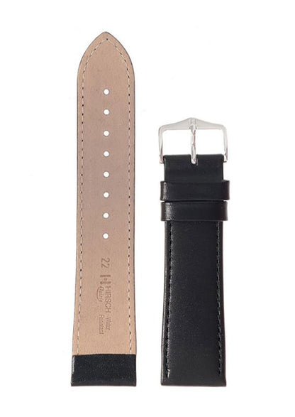 Λουρί Hirsch Osiris 0347-5150 Black Leather Strap - Κοσμηματοπωλείο Goldy