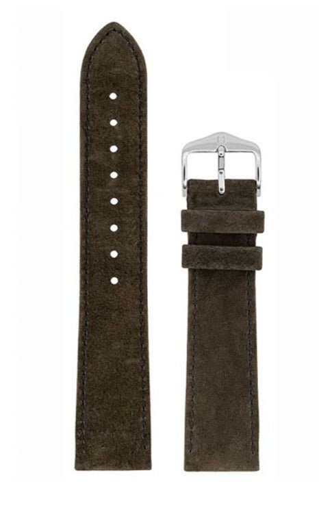 Λουρί Hirsch Osiris Nubuck 0343-3010 Brown Leather Strap - Κοσμηματοπωλείο Goldy