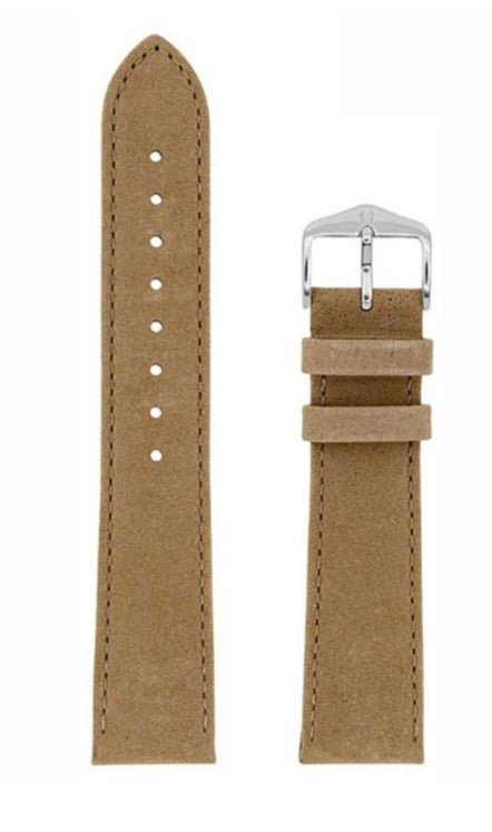 Λουρί Hirsch Osiris Nubuck 0343-3090 Light Brown Leather Strap - Κοσμηματοπωλείο Goldy