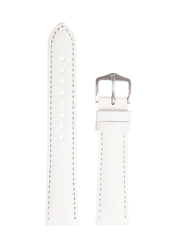 Λουρί Hirsch Rainbow 1230-2600 White Leather Strap - Κοσμηματοπωλείο Goldy
