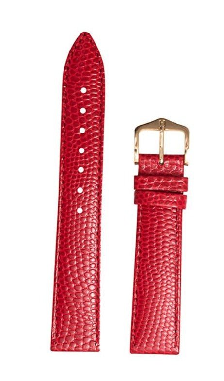 Λουρί Hirsch Rainbow 1230-2620 Red Leather Strap - Κοσμηματοπωλείο Goldy