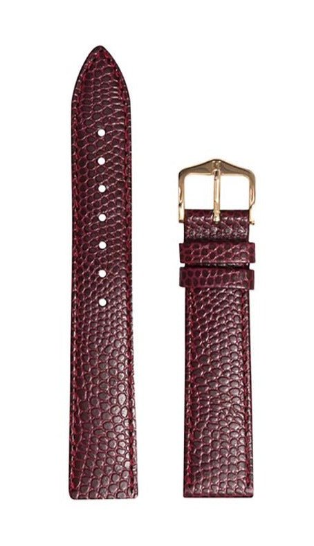 Λουρί Hirsch Rainbow 1230-2660 Bordeaux Leather Strap - Κοσμηματοπωλείο Goldy