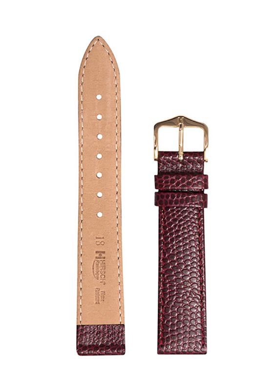 Λουρί Hirsch Rainbow 1230-2660 Bordeaux Leather Strap - Κοσμηματοπωλείο Goldy