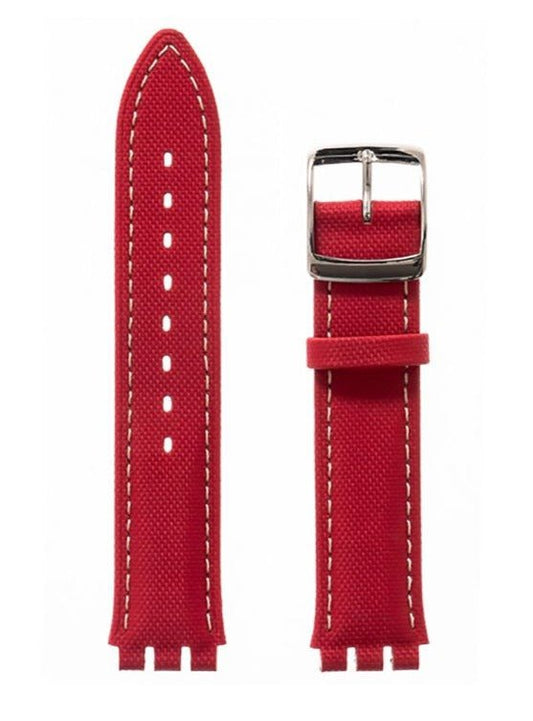 Λουρί Hirsch Sailor 6400-9420 Red Leather Strap For Swatch - Κοσμηματοπωλείο Goldy