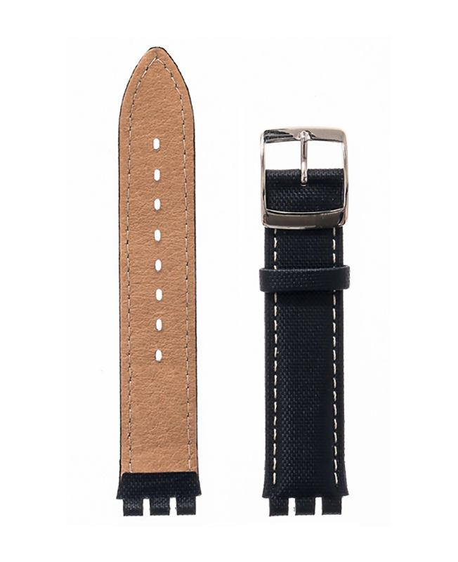 Λουρί Hirsch Sailor 6400-9450 Black Leather Strap For Swatch - Κοσμηματοπωλείο Goldy