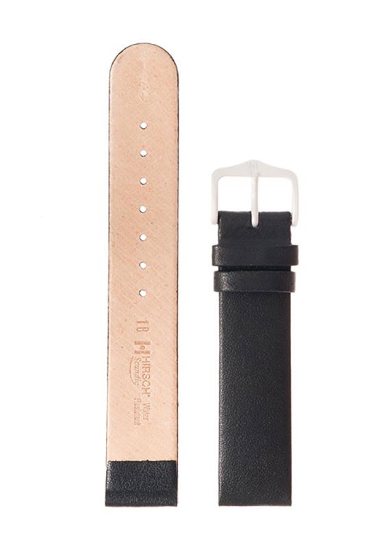 Λουρί Hirsch Scandic 1785-2050 Black Leather Strap - Κοσμηματοπωλείο Goldy