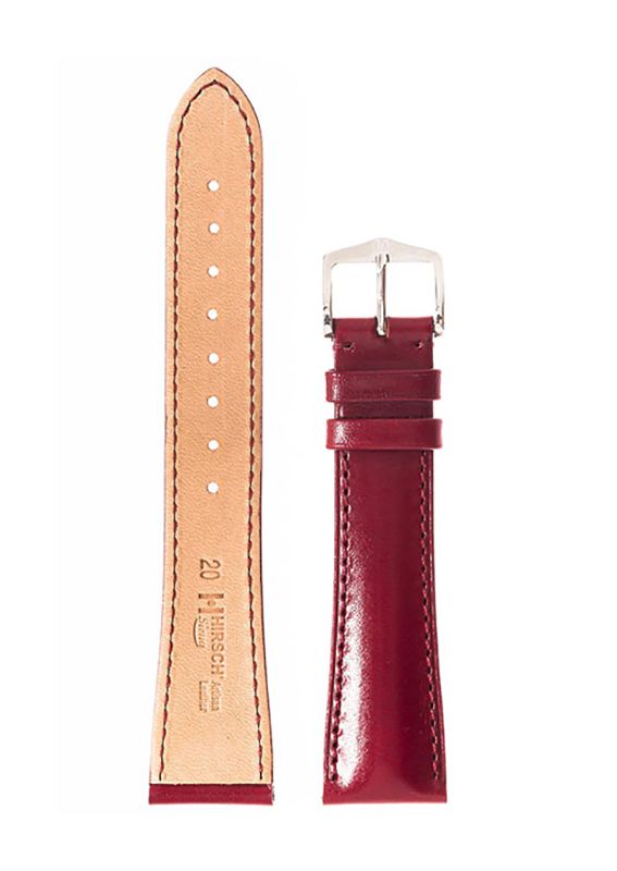 Λουρί Hirsch Siena 0420-2060 Bordeaux Leather Strap - Κοσμηματοπωλείο Goldy