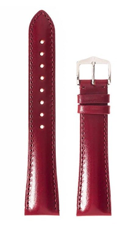 Λουρί Hirsch Siena 0420-2060 Bordeaux Leather Strap - Κοσμηματοπωλείο Goldy