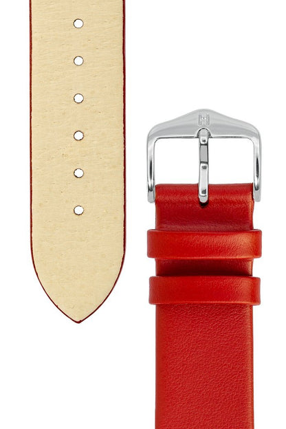 Λουρί Hirsch Toronto 0370-2020 Red Leather Strap - Κοσμηματοπωλείο Goldy