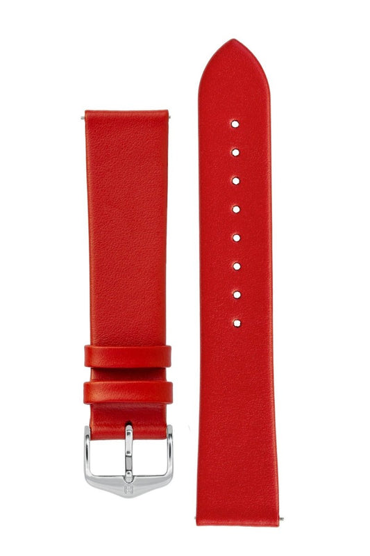 Λουρί Hirsch Toronto 0370-2020 Red Leather Strap - Κοσμηματοπωλείο Goldy