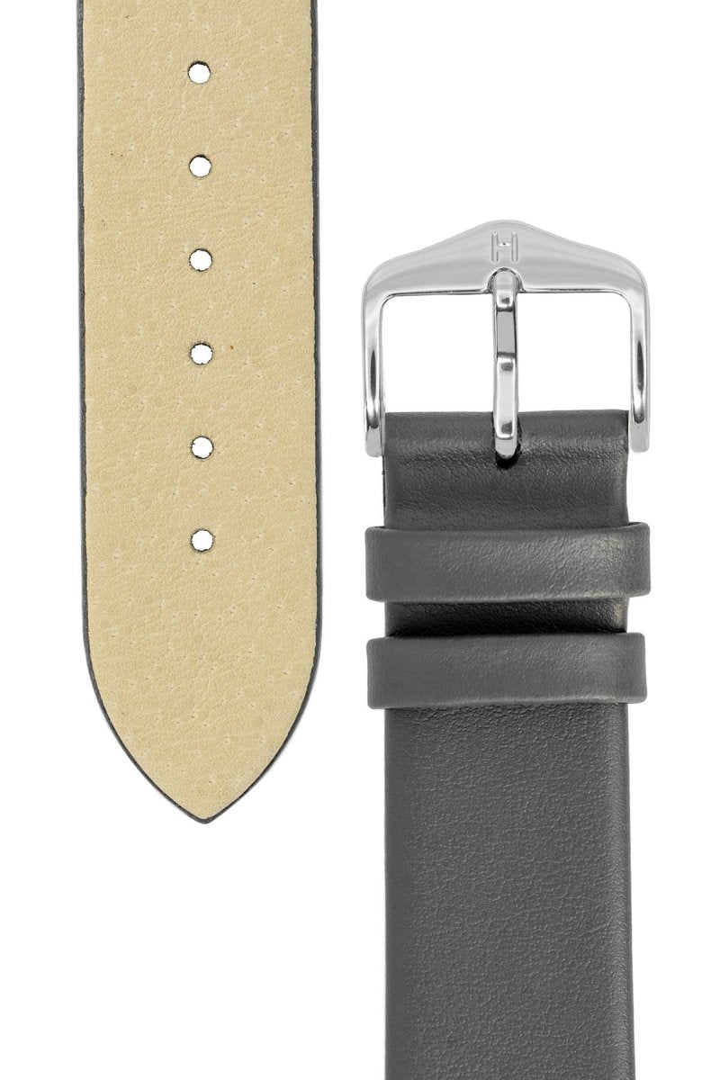 Λουρί Hirsch Toronto 0370-2030 Grey Leather Strap - Κοσμηματοπωλείο Goldy