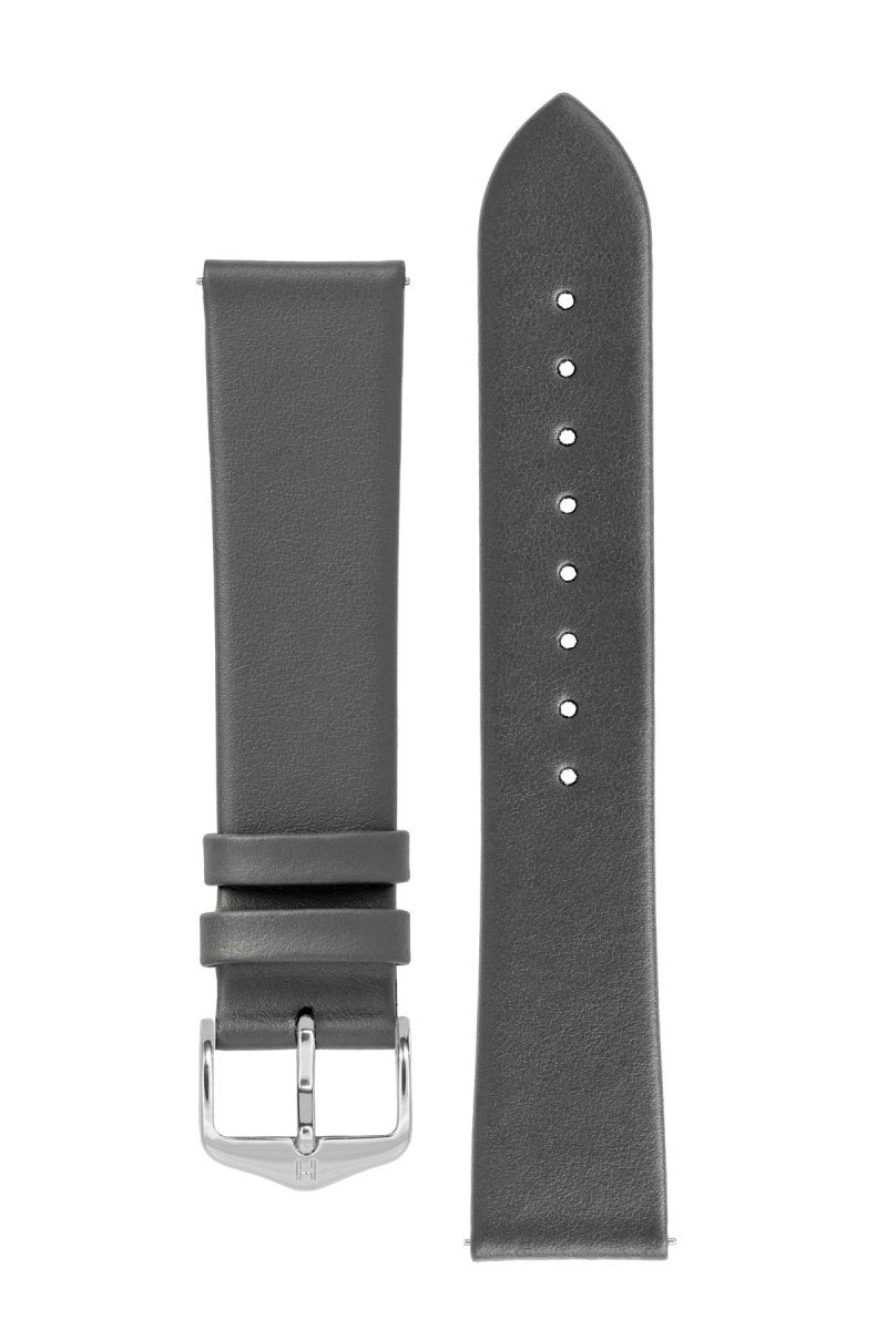 Λουρί Hirsch Toronto 0370-2030 Grey Leather Strap - Κοσμηματοπωλείο Goldy