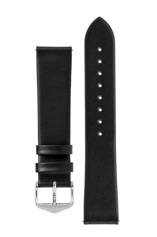 Λουρί Hirsch Toronto 0370-2050 Black Leather Strap - Κοσμηματοπωλείο Goldy