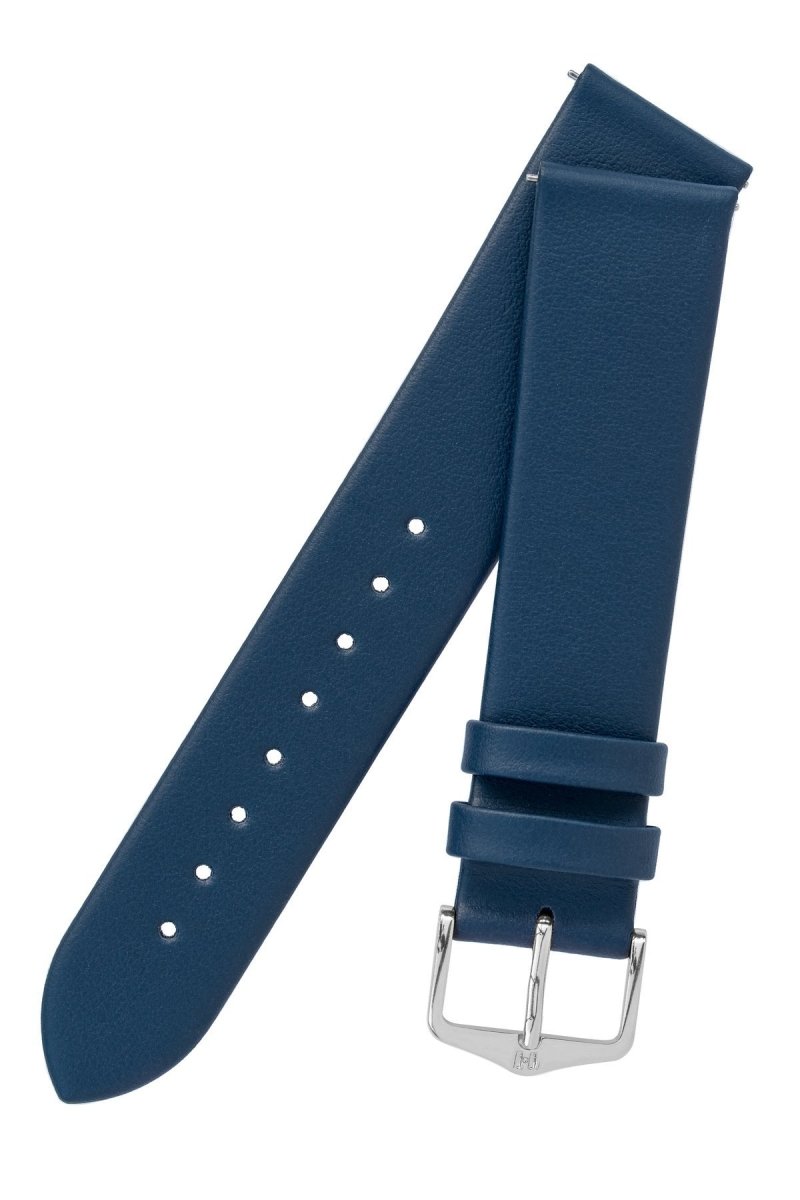 Λουρί Hirsch Toronto 0370-2080 Blue Leather Strap - Κοσμηματοπωλείο Goldy