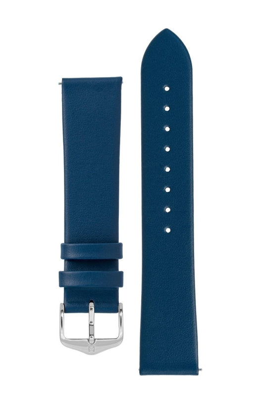 Λουρί Hirsch Toronto 0370-2080 Blue Leather Strap - Κοσμηματοπωλείο Goldy