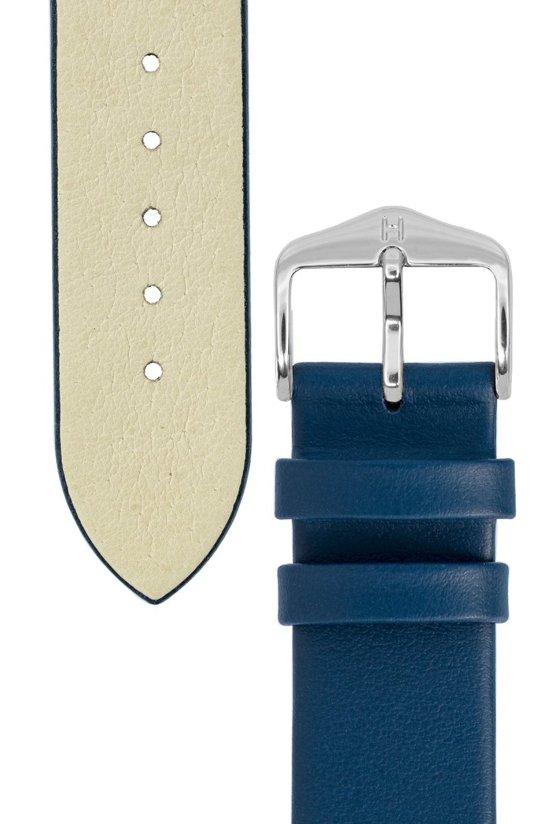 Λουρί Hirsch Toronto 0370-2080 Blue Leather Strap - Κοσμηματοπωλείο Goldy