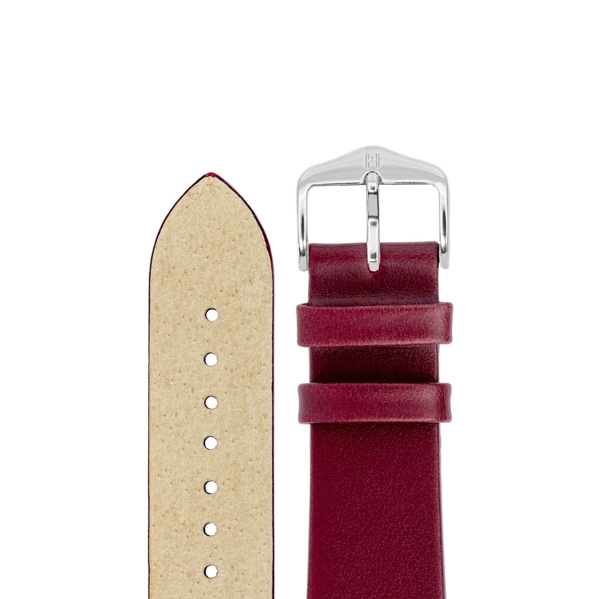 Λουρί Hirsch Toronto 0370-2186 Cherry Leather Strap - Κοσμηματοπωλείο Goldy