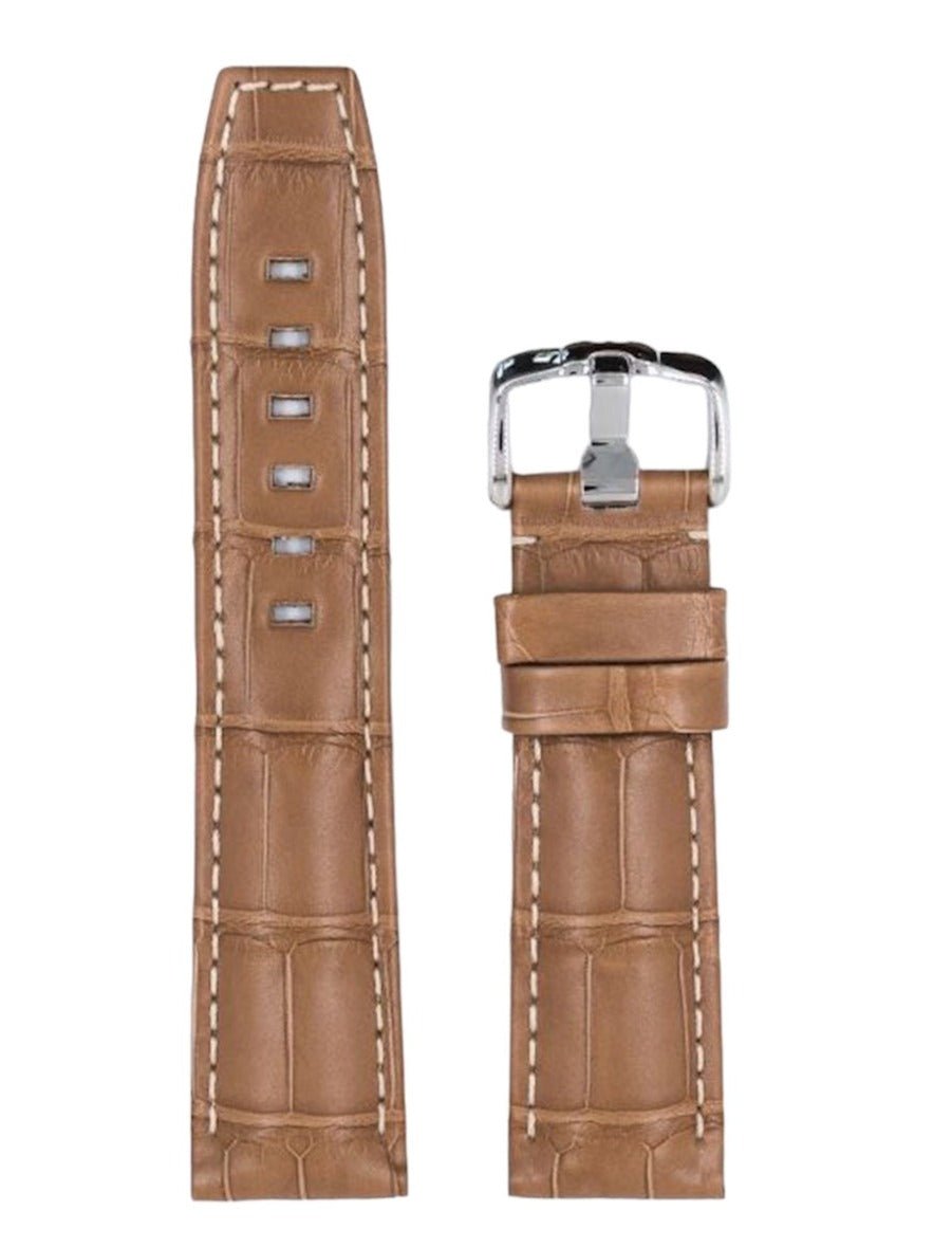 Λουρί Hirsch Tritone Alligator 0860-7098 Beige Leather Strap - Κοσμηματοπωλείο Goldy