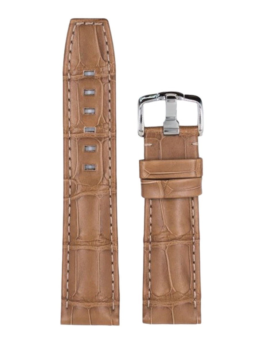 Λουρί Hirsch Tritone Alligator 0860-7099 Beige Leather Strap - Κοσμηματοπωλείο Goldy