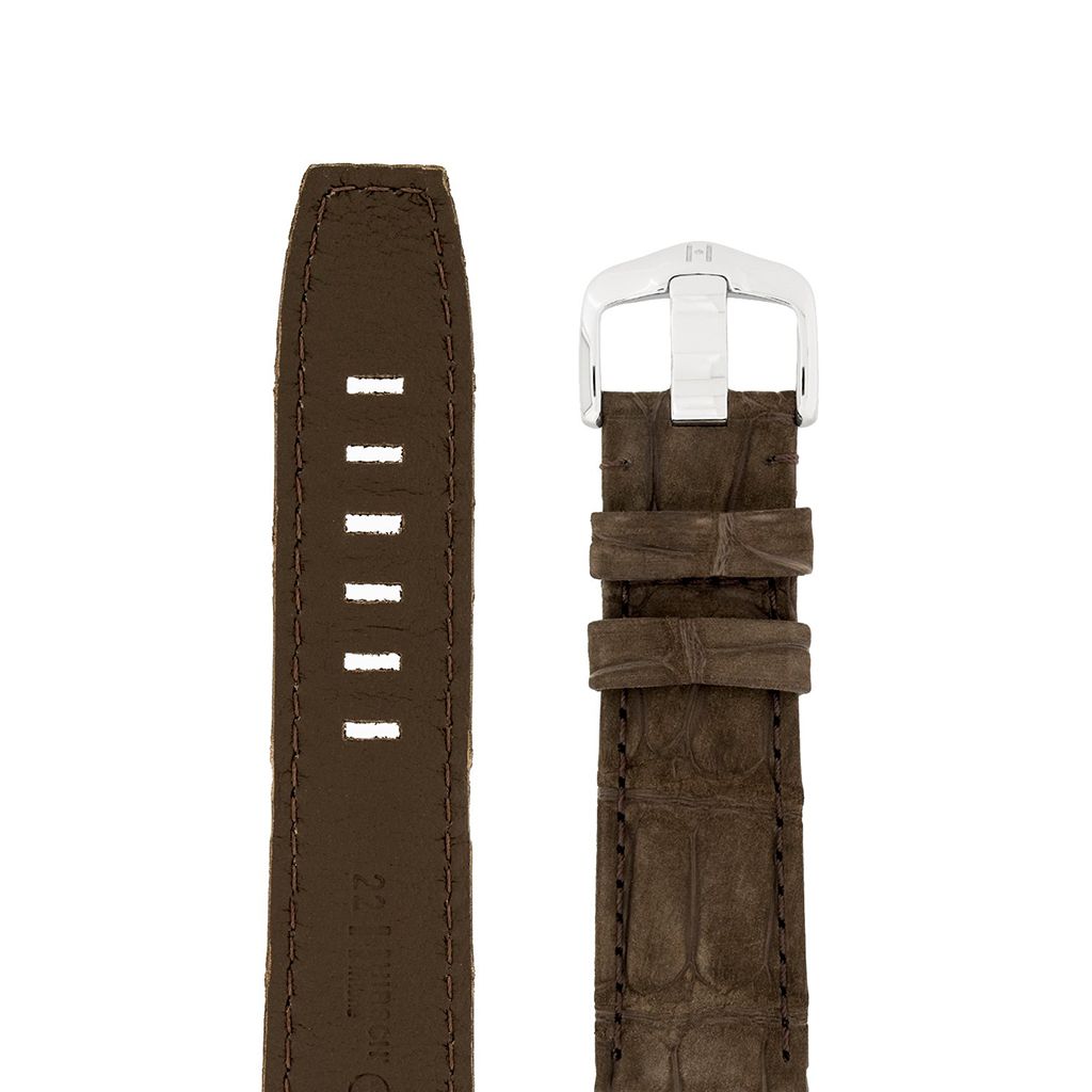 Λουρί Hirsch Tritone Alligator Nubuck 0867-7010 Brown Leather Strap - Κοσμηματοπωλείο Goldy