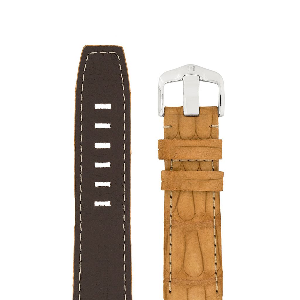 Λουρί Hirsch Tritone Alligator Nubuck 0867-7070 Light Brown Leather Strap - Κοσμηματοπωλείο Goldy