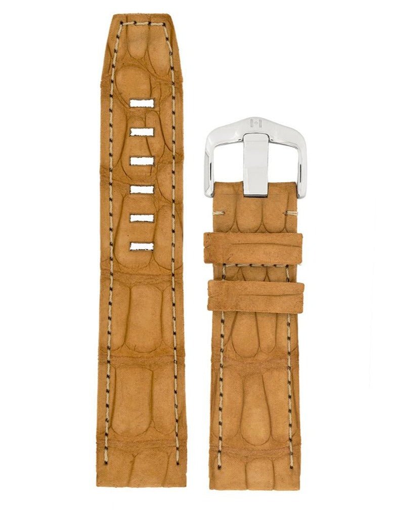 Λουρί Hirsch Tritone Alligator Nubuck 0867-7070 Light Brown Leather Strap - Κοσμηματοπωλείο Goldy