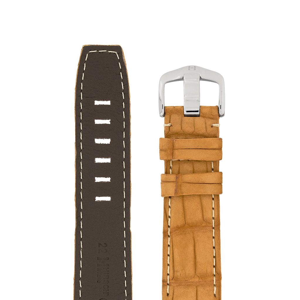 Λουρί Hirsch Tritone Alligator Nubuck 0867-7078 Light Brown Leather Strap - Κοσμηματοπωλείο Goldy