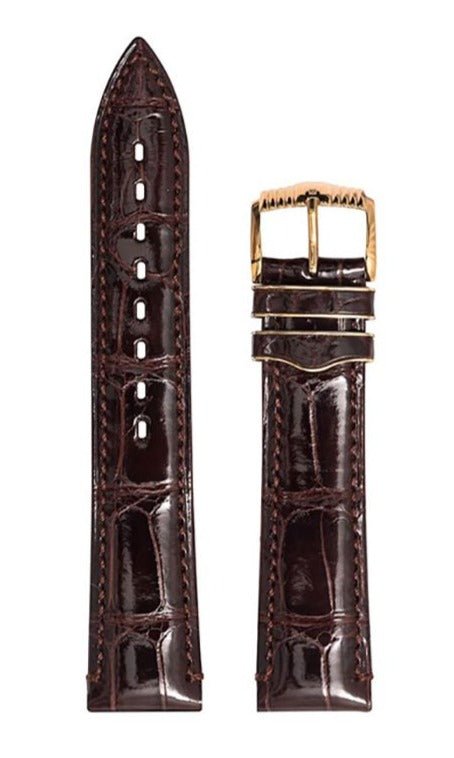 Λουρί Hirsch Venice 0210-7010 Brown Leather Strap - Κοσμηματοπωλείο Goldy