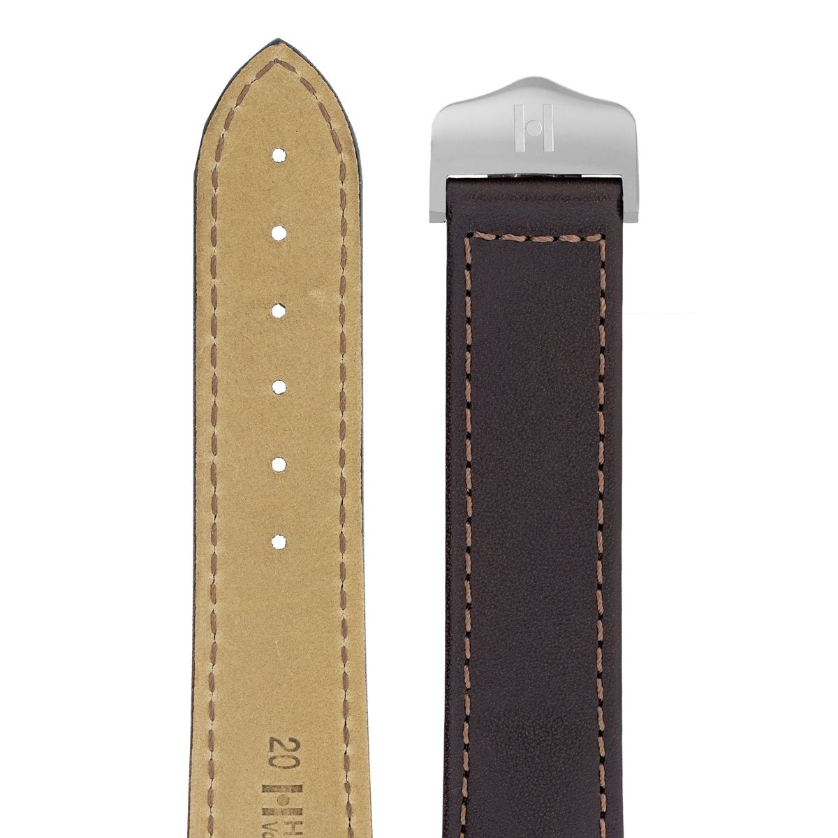 Λουρί Hirsch Voyager Calfskin 0717-5410 Brown Leather Strap - Κοσμηματοπωλείο Goldy