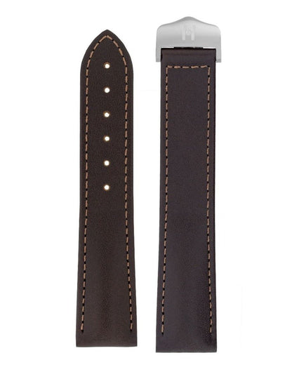 Λουρί Hirsch Voyager Calfskin 0717-5410 Brown Leather Strap - Κοσμηματοπωλείο Goldy