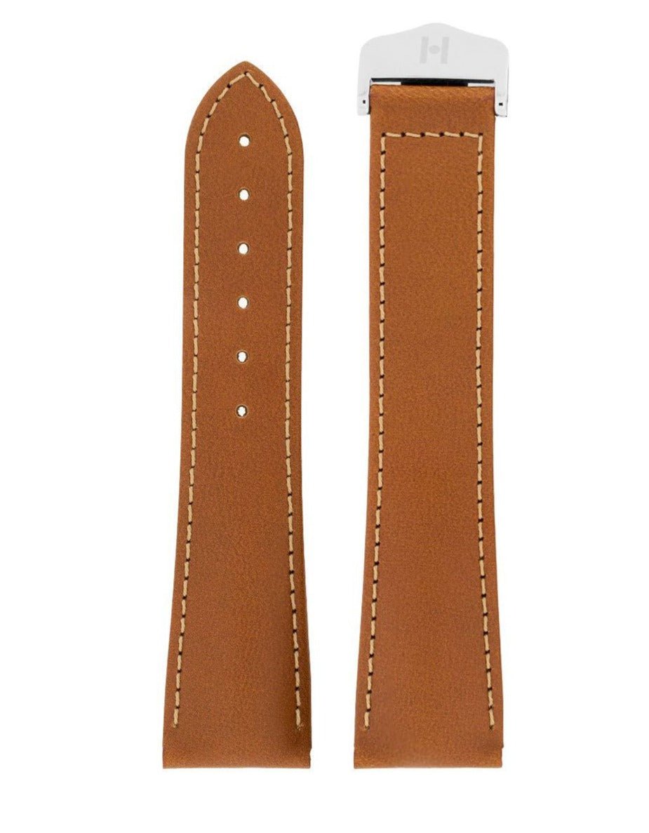 Λουρί Hirsch Voyager Calfskin 0717-5470 Light Brown Leather Strap - Κοσμηματοπωλείο Goldy