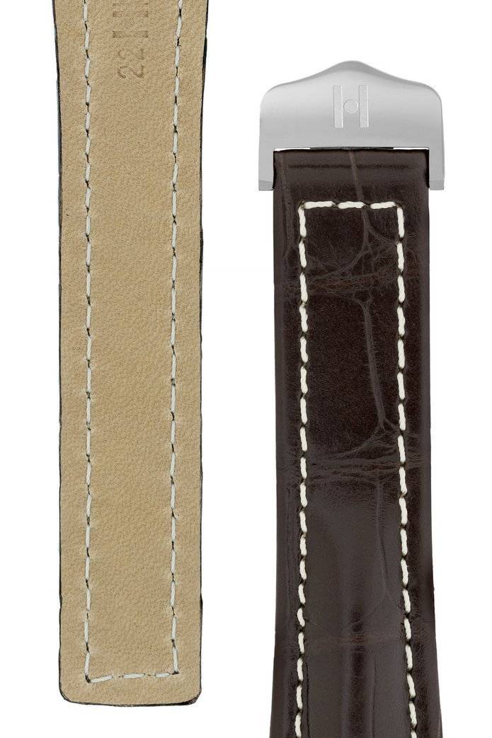 Λουρί Navigator Louisiana Alligator 0700-7417 Dark Brown Leather Strap - Κοσμηματοπωλείο Goldy