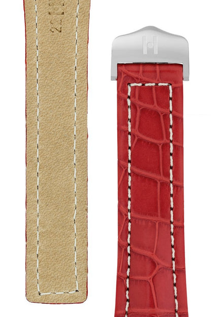 Λουρί Navigator Louisiana Alligator 0700-7429 Red Leather Strap - Κοσμηματοπωλείο Goldy