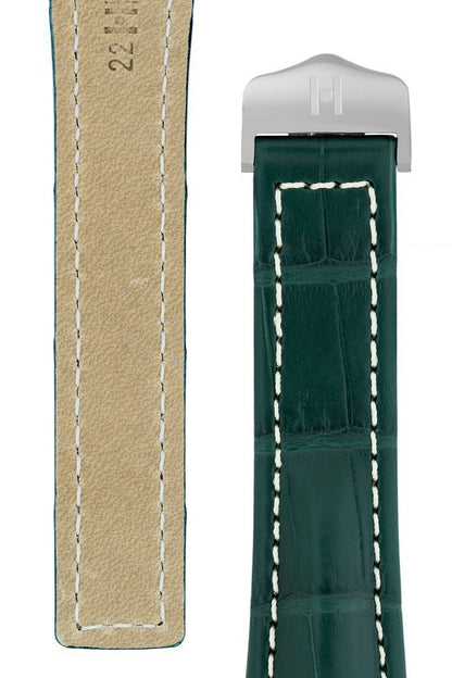 Λουρί Navigator Louisiana Alligator 0700-7449 Green Leather Strap - Κοσμηματοπωλείο Goldy