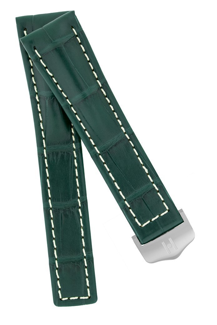 Λουρί Navigator Louisiana Alligator 0700-7449 Green Leather Strap - Κοσμηματοπωλείο Goldy