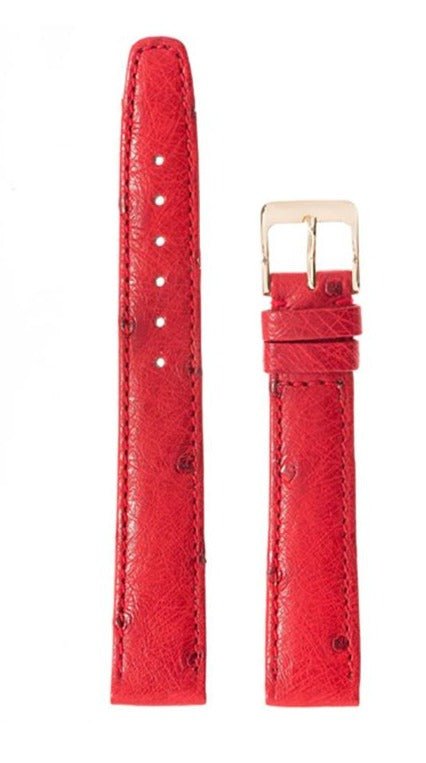 Λουρί Ostrich Artisanal 7160-6220 Red Leather Strap - Κοσμηματοπωλείο Goldy