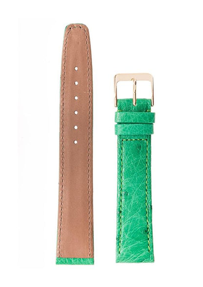 Λουρί Ostrich Artisanal 7160-6242 Green Leather Strap - Κοσμηματοπωλείο Goldy