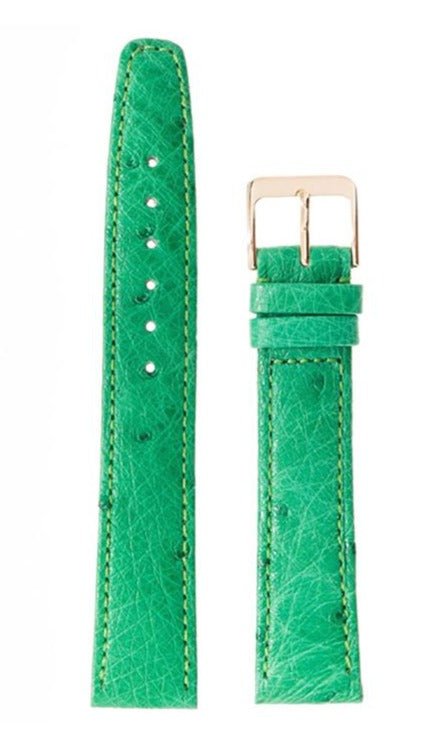 Λουρί Ostrich Artisanal 7160-6242 Green Leather Strap - Κοσμηματοπωλείο Goldy