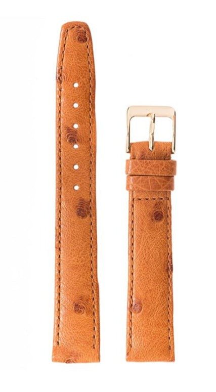 Λουρί Ostrich Artisanal 7160-6270 Light Brown Leather Strap - Κοσμηματοπωλείο Goldy