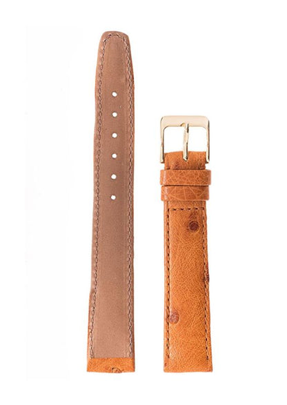 Λουρί Ostrich Artisanal 7160-6270 Light Brown Leather Strap - Κοσμηματοπωλείο Goldy