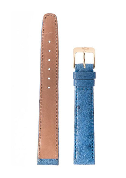 Λουρί Ostrich Artisanal 7160-6285 Blue Leather Strap - Κοσμηματοπωλείο Goldy