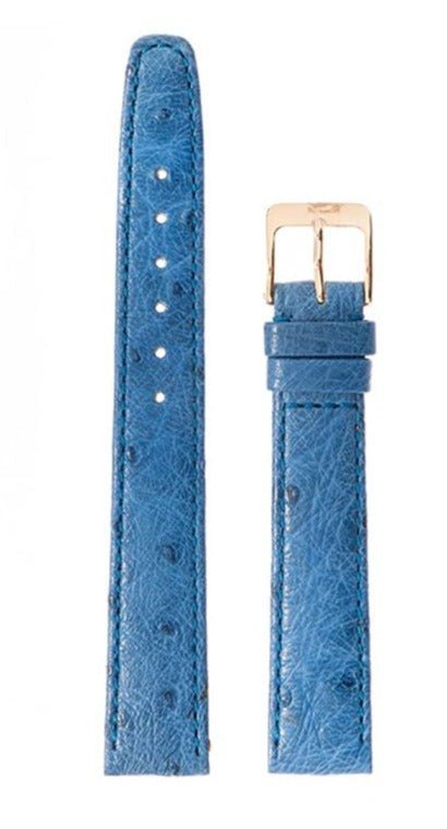 Λουρί Ostrich Artisanal 7160-6285 Blue Leather Strap - Κοσμηματοπωλείο Goldy