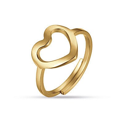 Luca Barra ANK312 Δαχτυλίδι Από Επιχρυσωμένο Ατσάλι με Καρδιά - Κοσμηματοπωλείο Goldy