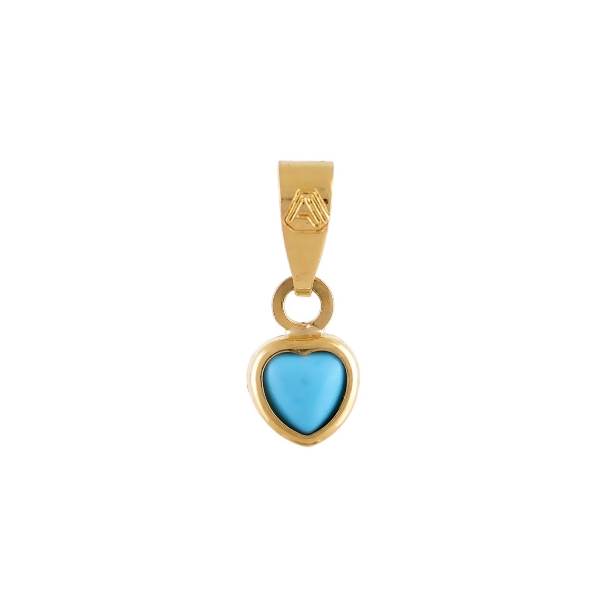 Μενταγιόν M129 με Χρυσή Γαλάζια Καρδιά Κ9 - Κοσμηματοπωλείο Goldy
