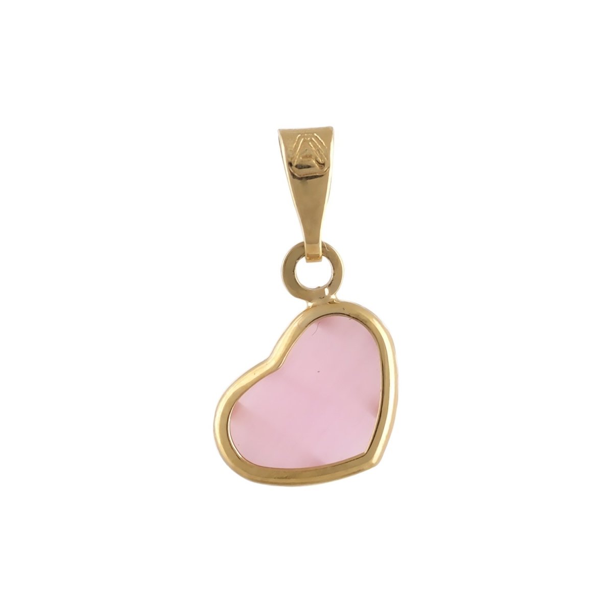 Μενταγιόν Ροζ Καρδιά M128 Χρυσό Κ9 - Κοσμηματοπωλείο Goldy