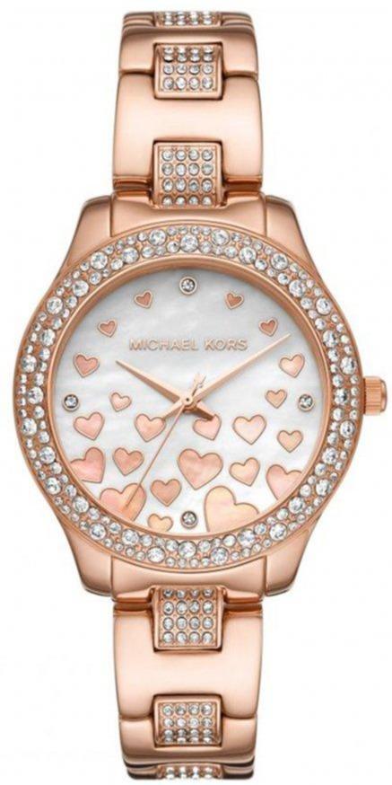 Michael Kors MK4597 Liliane Crystals Rose Gold Stainless Steel Bracelet - Κοσμηματοπωλείο Goldy