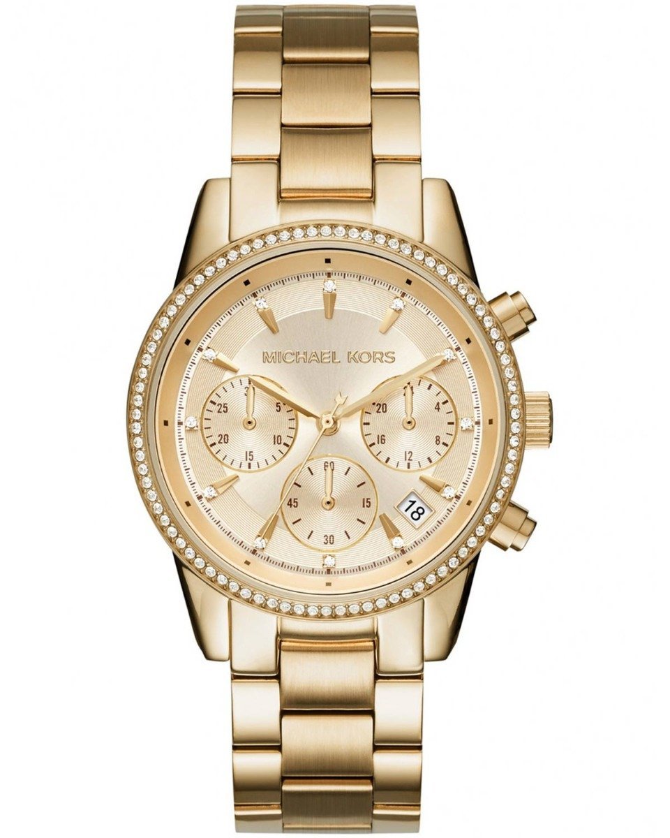 Michael Kors MK6356 Ritz Chronograph Gold Stainless Steel Watch - Κοσμηματοπωλείο Goldy