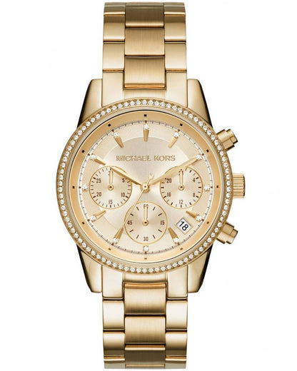 Michael Kors MK6356 Ritz Chronograph Gold Stainless Steel Watch - Κοσμηματοπωλείο Goldy