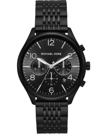 Michael Kors MK8640 Merrick Chronograph Black Stainless Steel Watch - Κοσμηματοπωλείο Goldy