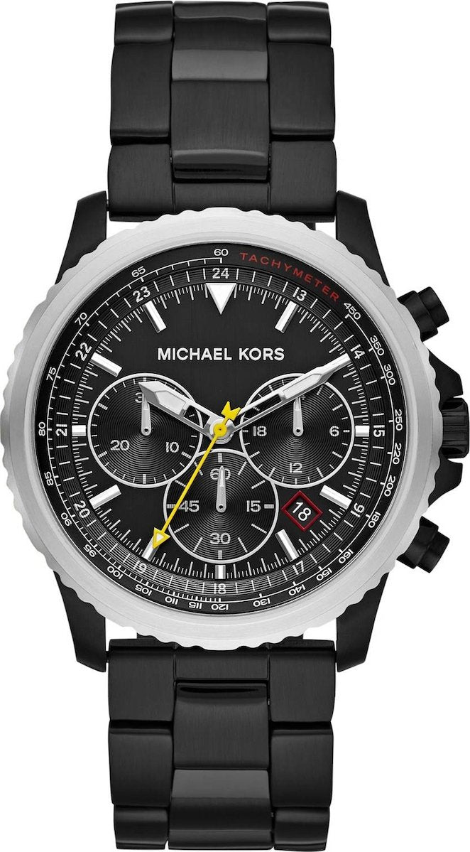 Michael Kors MK8643 Theroux Chronograph Black Stainless Steel Watch - Κοσμηματοπωλείο Goldy